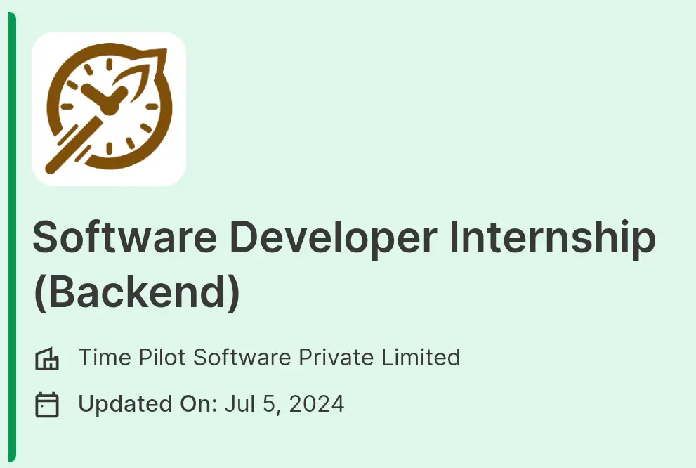 Software Developer Internship