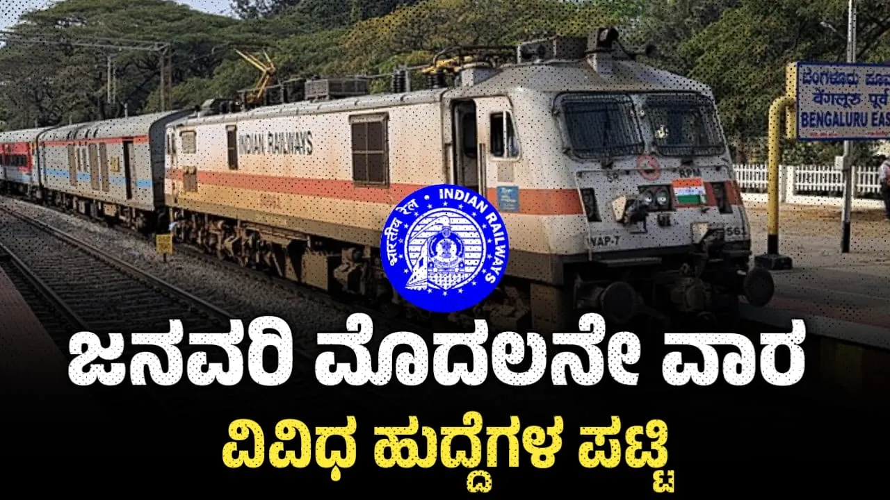 ಜನವರಿ ಮೊದಲನೇ ವಾರ - ಸರ್ಕಾರಿ ಉದ್ಯೋಗ ಮಾಹಿತಿ 2025 | ಹುದ್ದೆ ವಿವರಗಳು | First Week of January Jobs